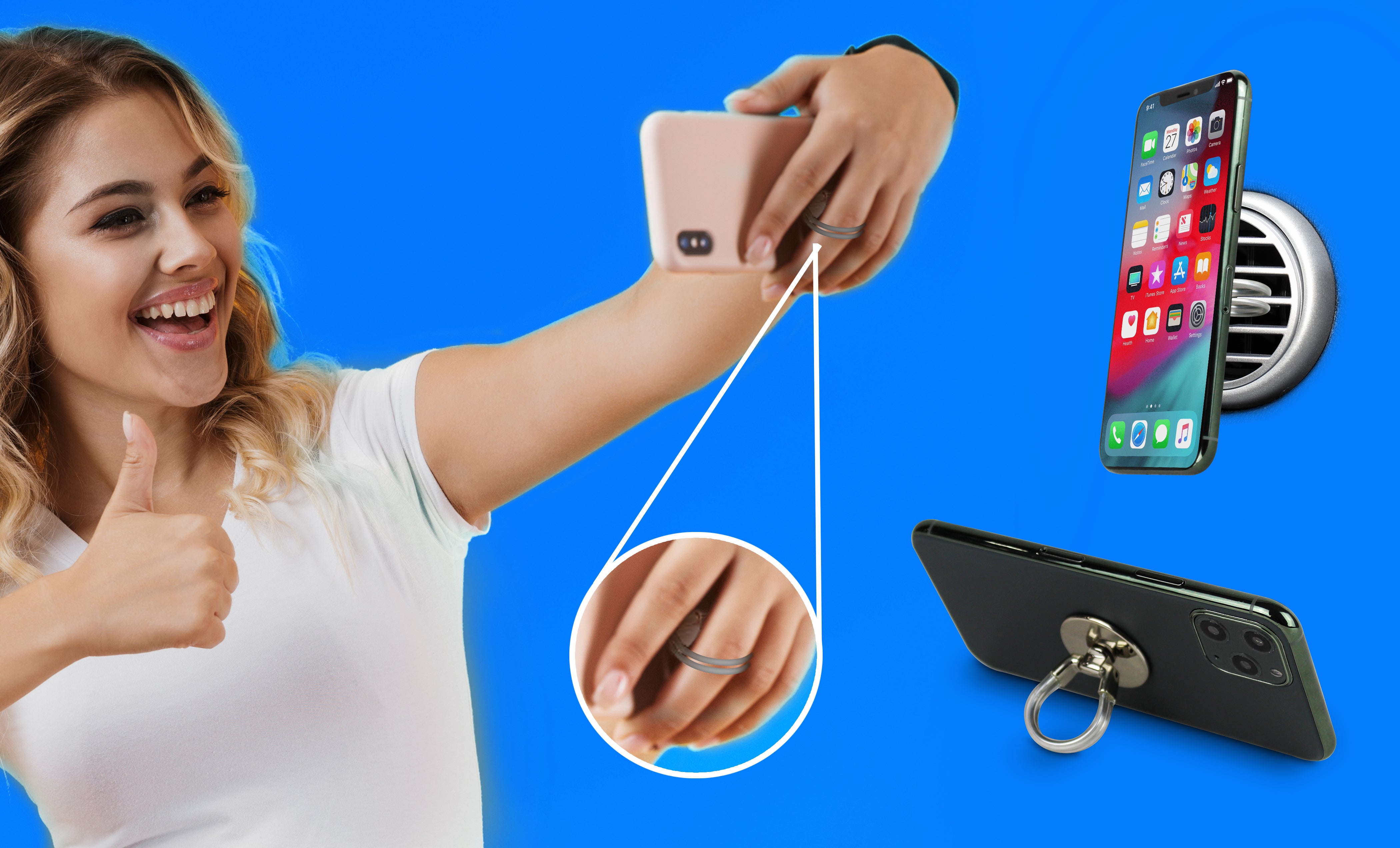 Transparent Phone Ring Stand Holder - Cell Phone Ring Holder Finger Grip  360 Degree Rotation 2 Pack | Fruugo NO